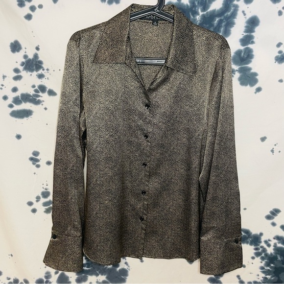 Vintage Kasper Small Dots Pattern Button Up Blouse - Picture 2 of 6